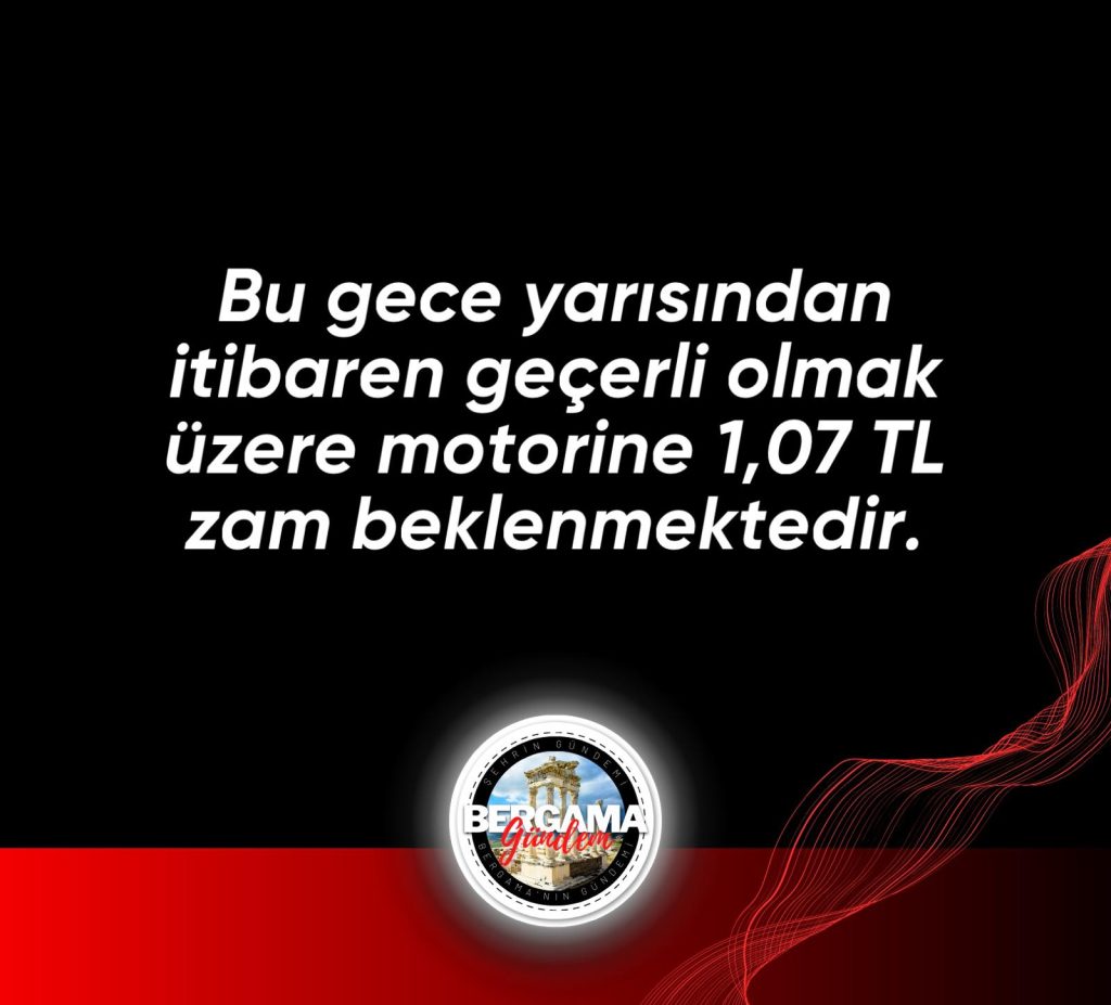 Motorine 1,07 lira zam geliyor