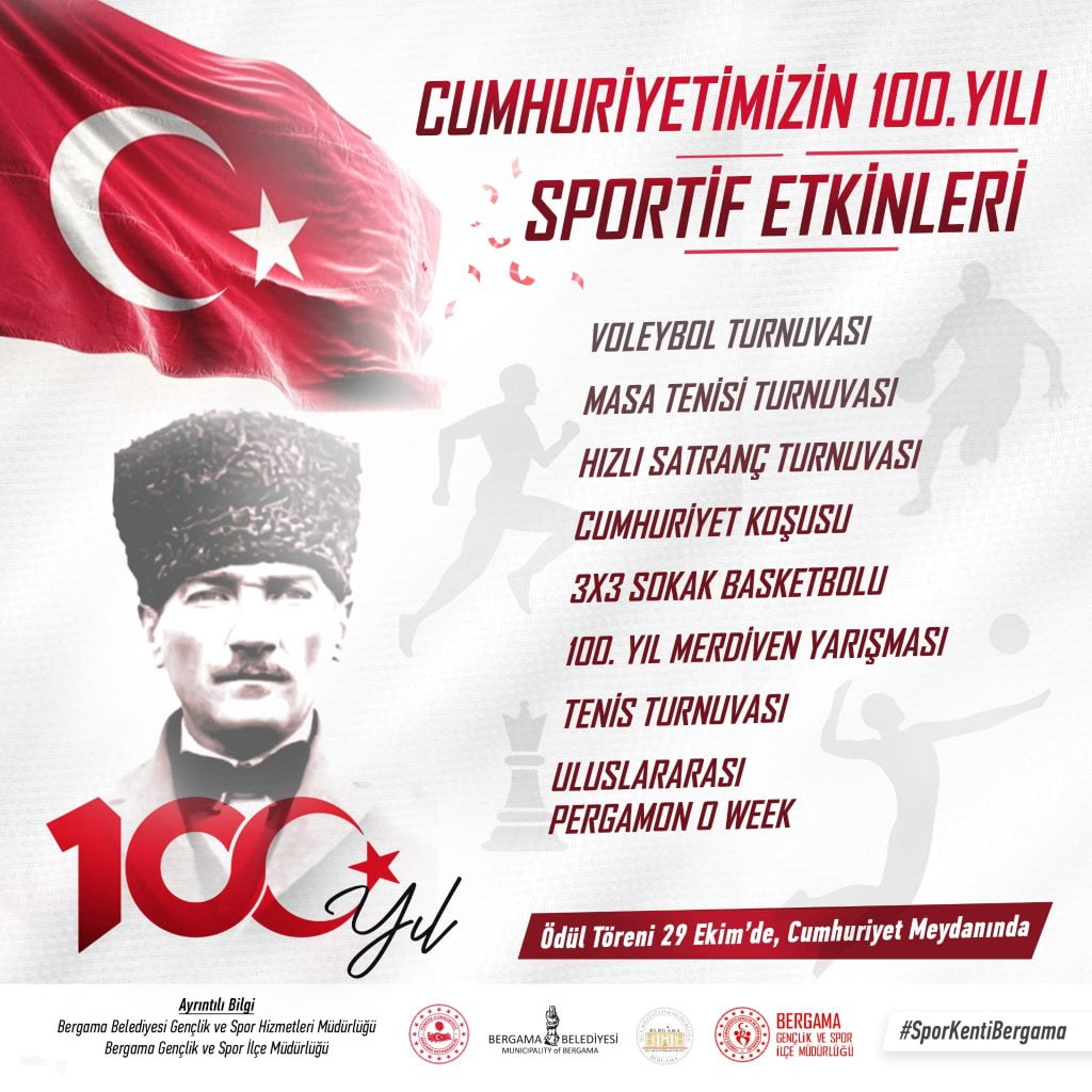 Bergama Belediyesi Cumhuriyetimizin 100. Yılını Sportif Etkinliklerle Kutluyor