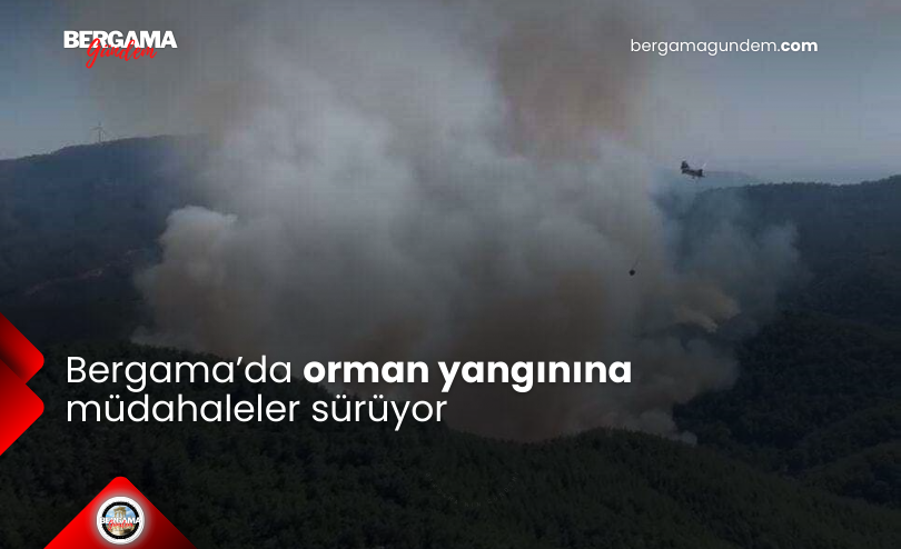 Bergama’da orman yangınına müdahaleler sürüyor