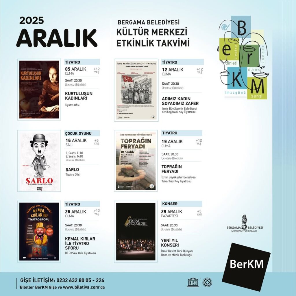 Bergama Kültür Merkezi’nde Aralık Ayı Etkinlik Takvimi Açıklandı