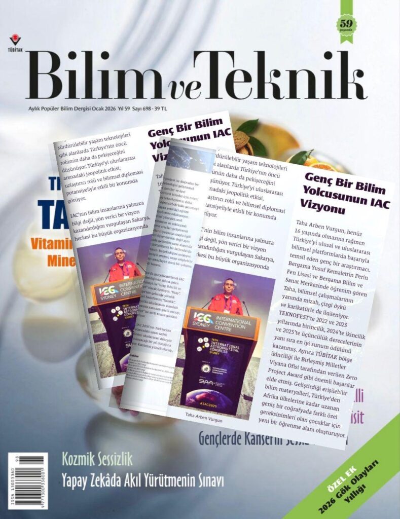 Taha Arben Vurgun’un Çalışmaları Bilim ve Teknik Dergisi’nde Yer Aldı